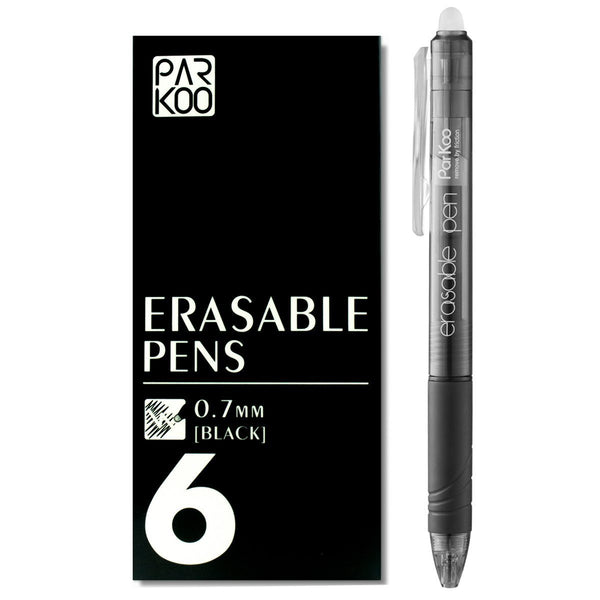ParKoo Retractable Erasable 0.7 mm Gel Pens, No Need for White Out, Bl
