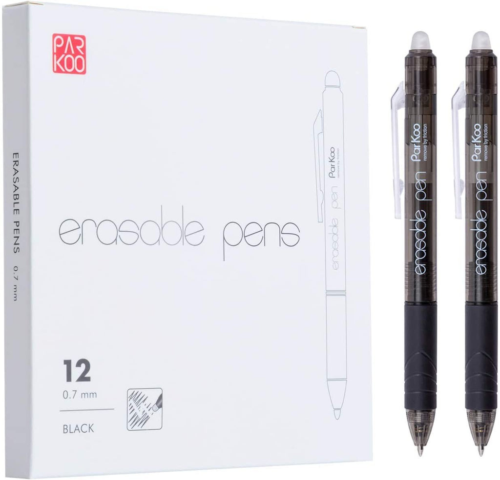 ParKoo 20 Colors Retractable Erasable Gel Pens 0.7 mm, No Need for White Out