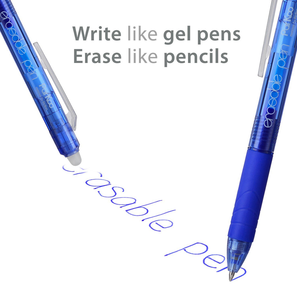 ParKoo 7 Colors Retractable Erasable Gel Pens 0.5 mm, No Need for Whit