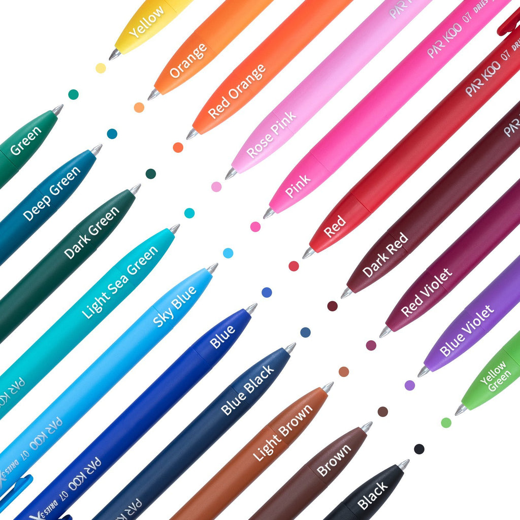 ParKoo Retractable Gel Pens 0.7mm Quick Dry Ink, 20 Assorted Candy Colors  Fine Point Smooth Writing Pens for Journaling Drawing Writing Note Taking